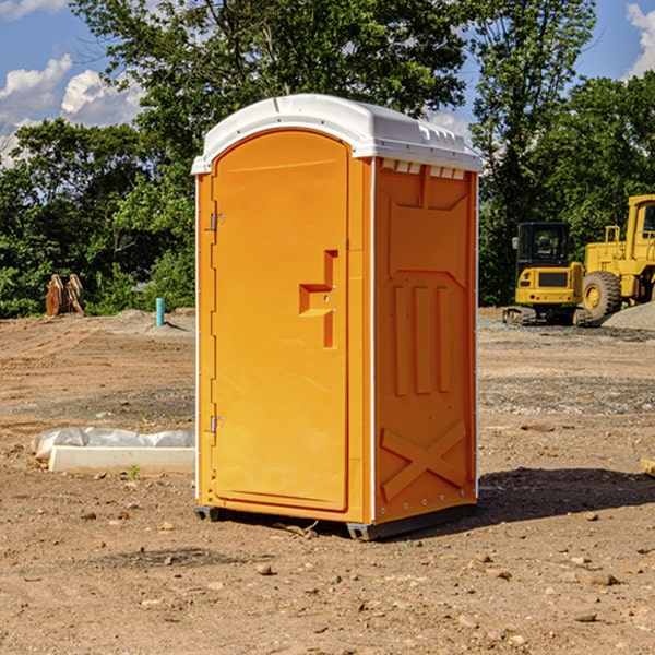 do you offer hand sanitizer dispensers inside the portable restrooms in Hokes Bluff